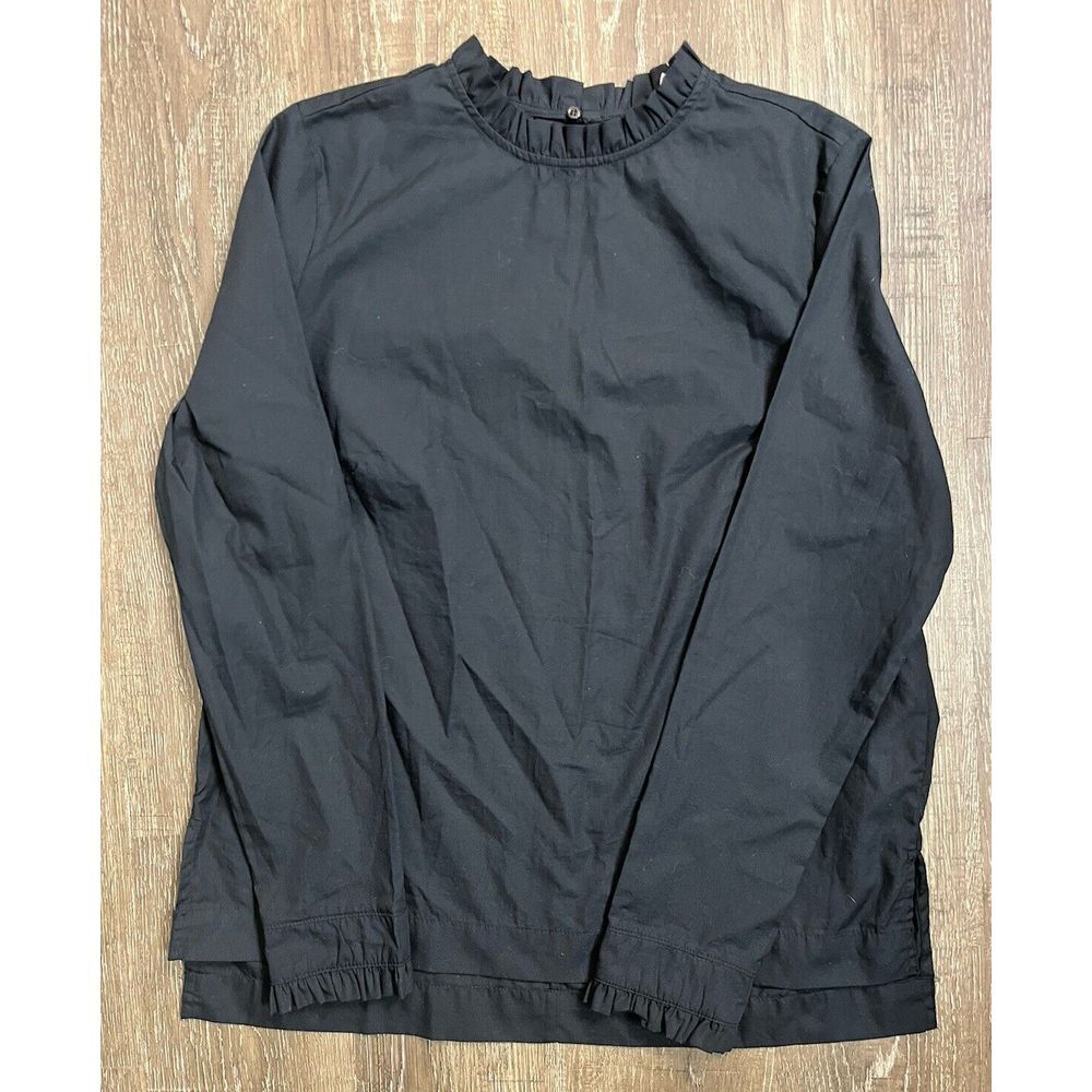 H&M Ruffle Collared Top & Sleeves - Black - Size Small - Such Cute DETAILS!
